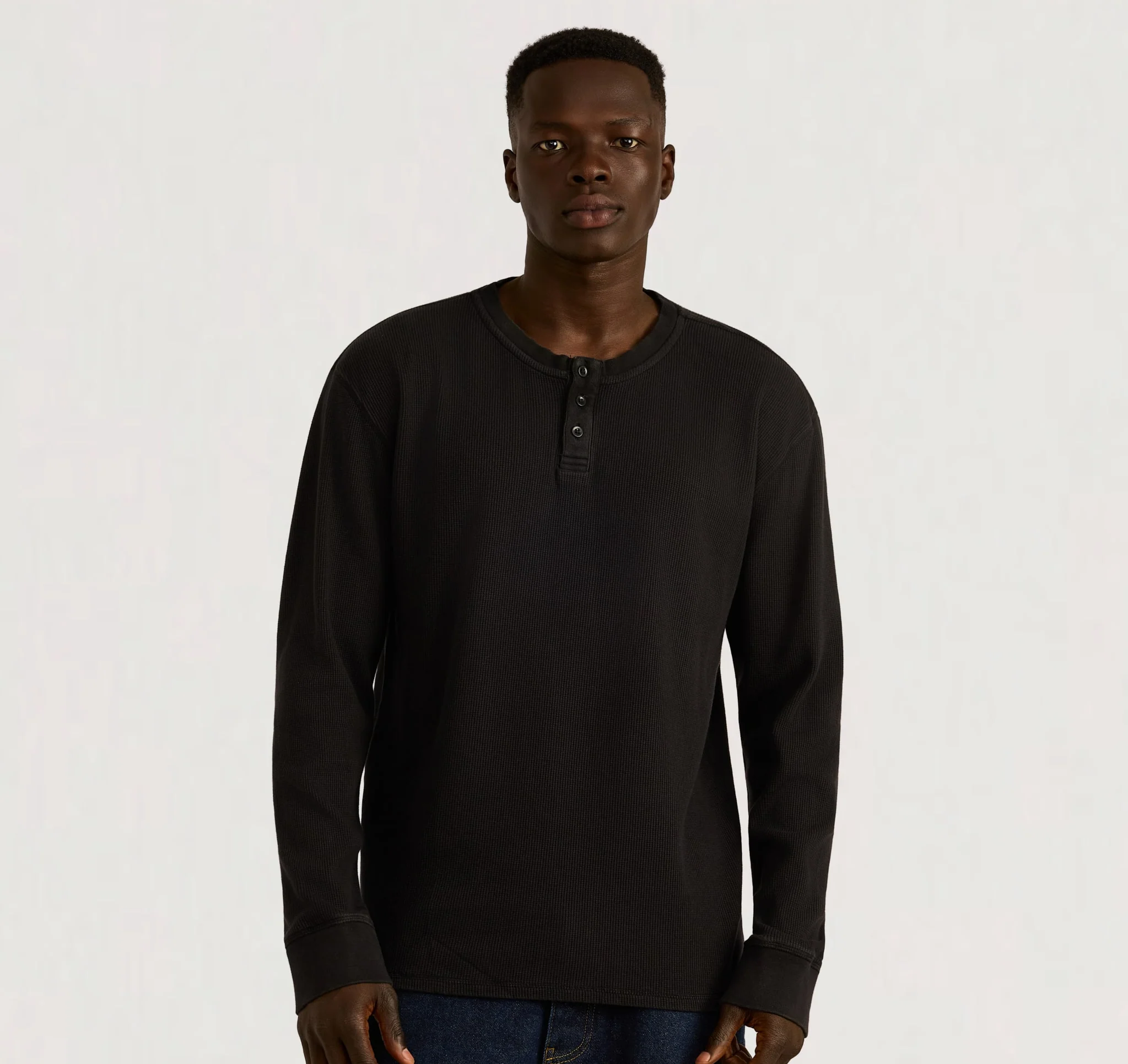 Waffle Henley Long Sleeve