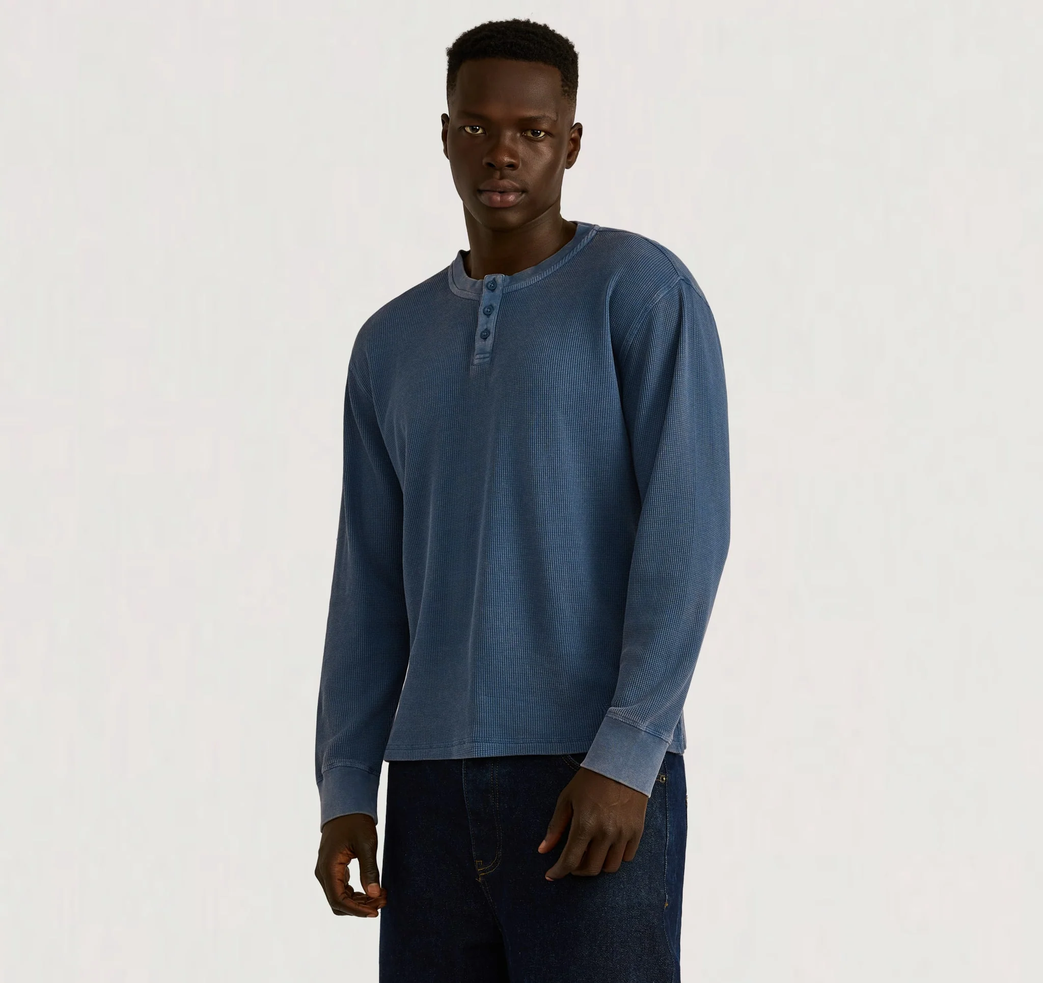 Waffle Henley Long Sleeve - Image 2