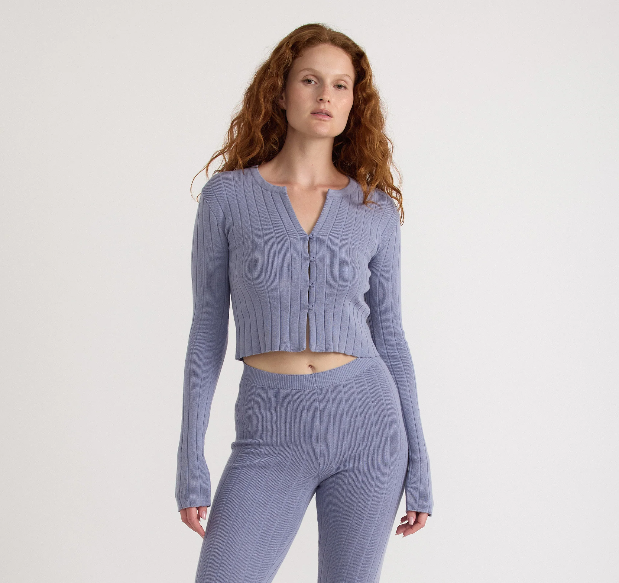 Soft Knit Rib Crop Cardigan - Image 2